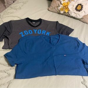 Gray and Blue Short Sleeve Tees